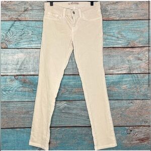 J Brand Pencil Leg Corduroy Jeans 26 Khaki Textured Ribbed Ankle Mid Rise